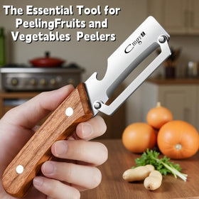 Tyheuca peeler after use, easy cleaning with a quick rinse