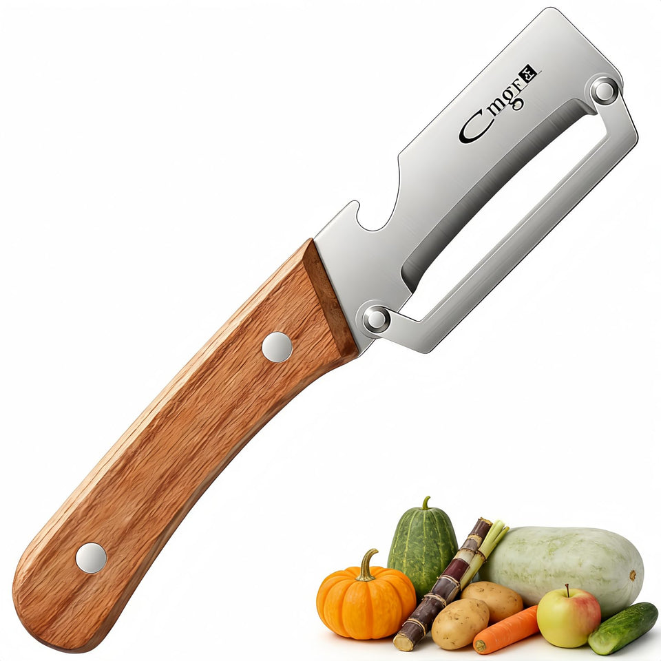 Tyheuca peeler close-up shows razor-sharp blade for precise peeling