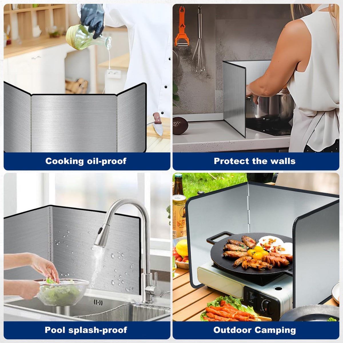 Tylulikaty foldable splatter guard ready for versatile frying setups.