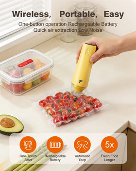 Tynjuov mustard compact handheld sealer ready for travel and camping