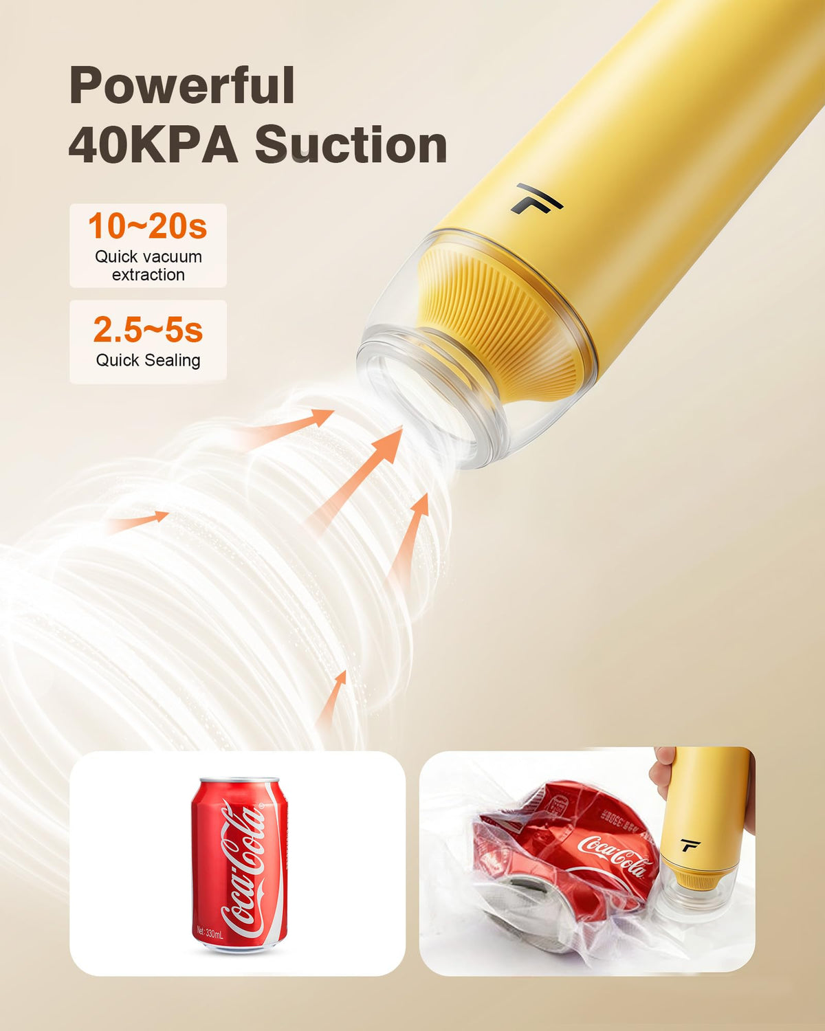 Tynjuov mustard vacuum sealer with reusable bags supports budget-friendly food storage