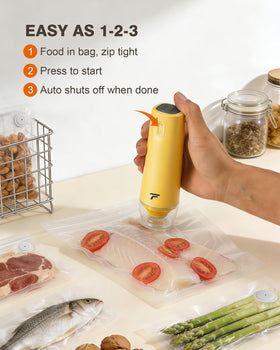 Tynjuov vacuum sealer mustard ideal for meal prep and organized fridge storage