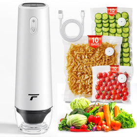 Tynjuov Pebble compact vacuum sealer saving counter space while sealing quickly