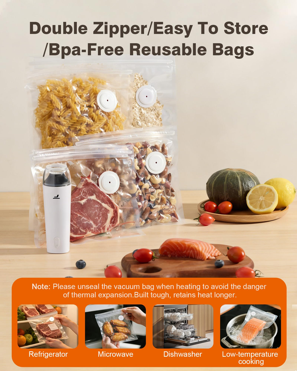 Tynjuov vacuum bags are sous vide-friendly for precise cooking