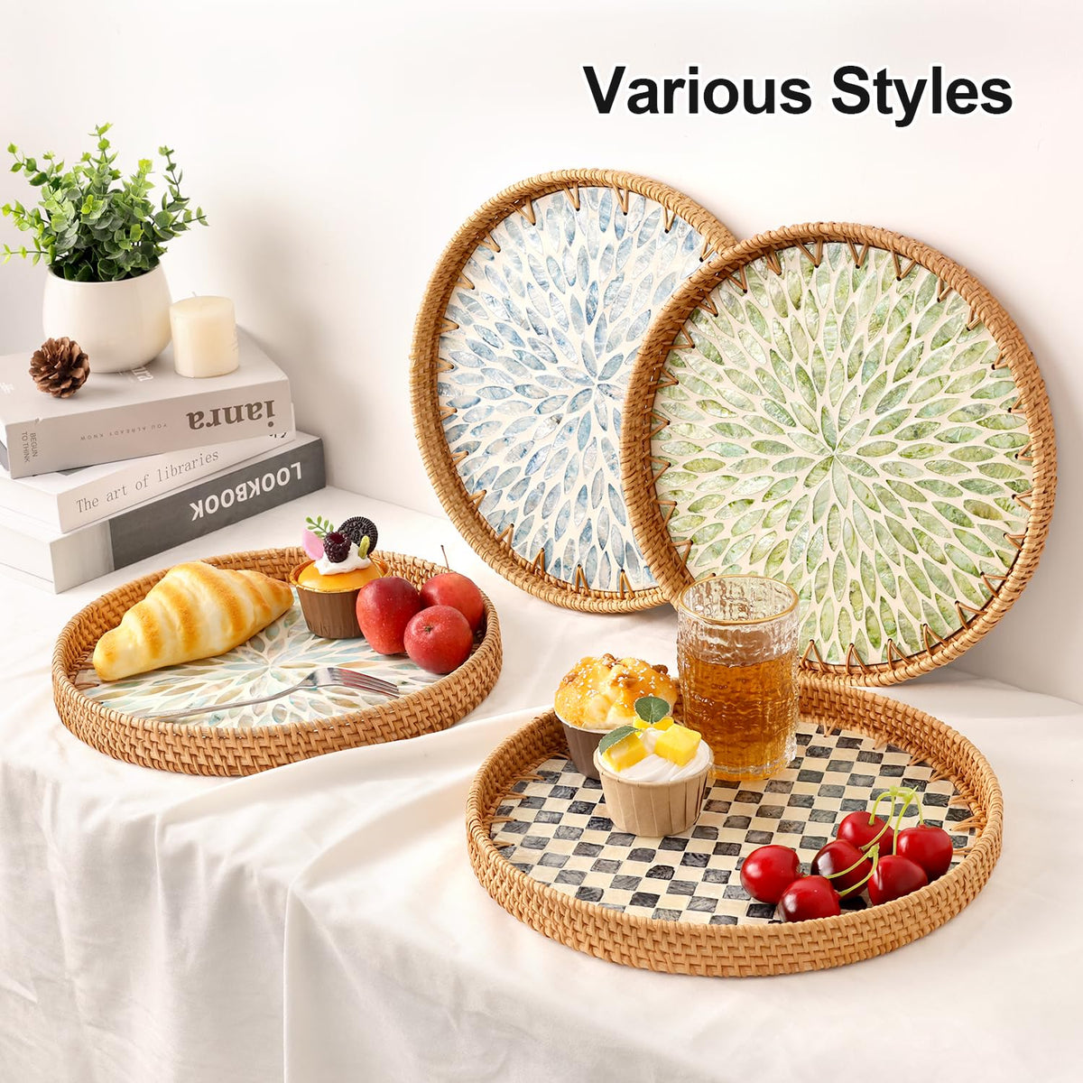 Tynulox round tray on a living room table demonstrates versatile décor.