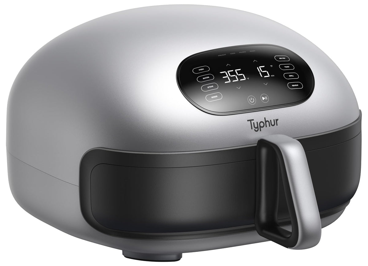 Typhur Dome 2 front view with dual heating for even browning.