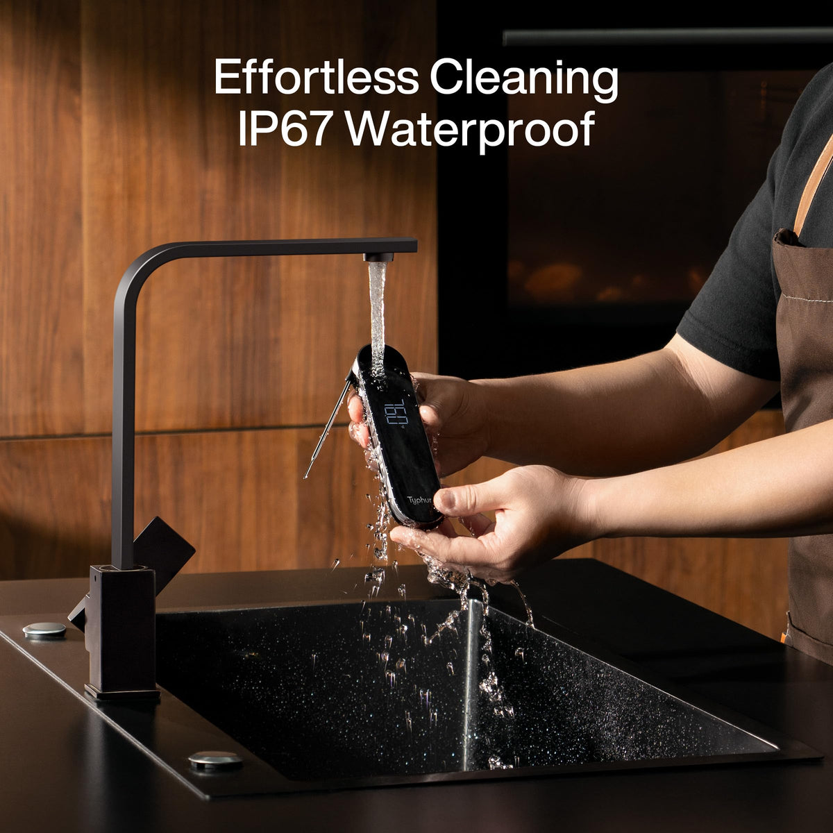 Typhur InstaProbe Core IP67 waterproof design withstands spills.