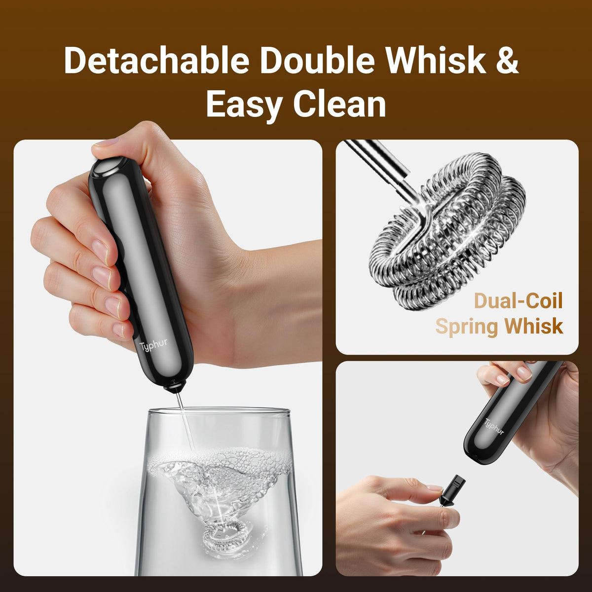 Typhur InstaWhisk creates creamy latte foam in seconds.