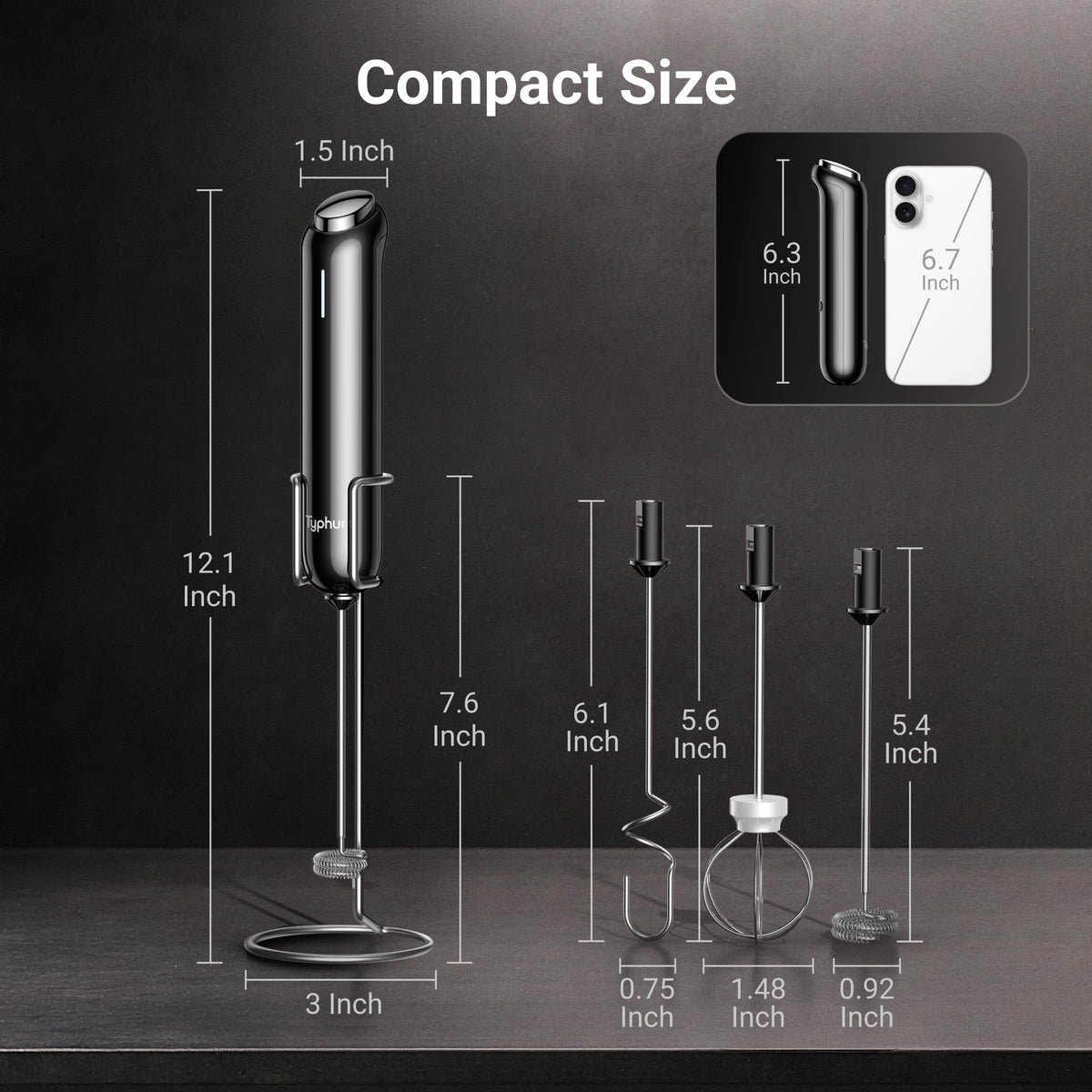 Compact storage for InstaWhisk in small kitchens or travel bags