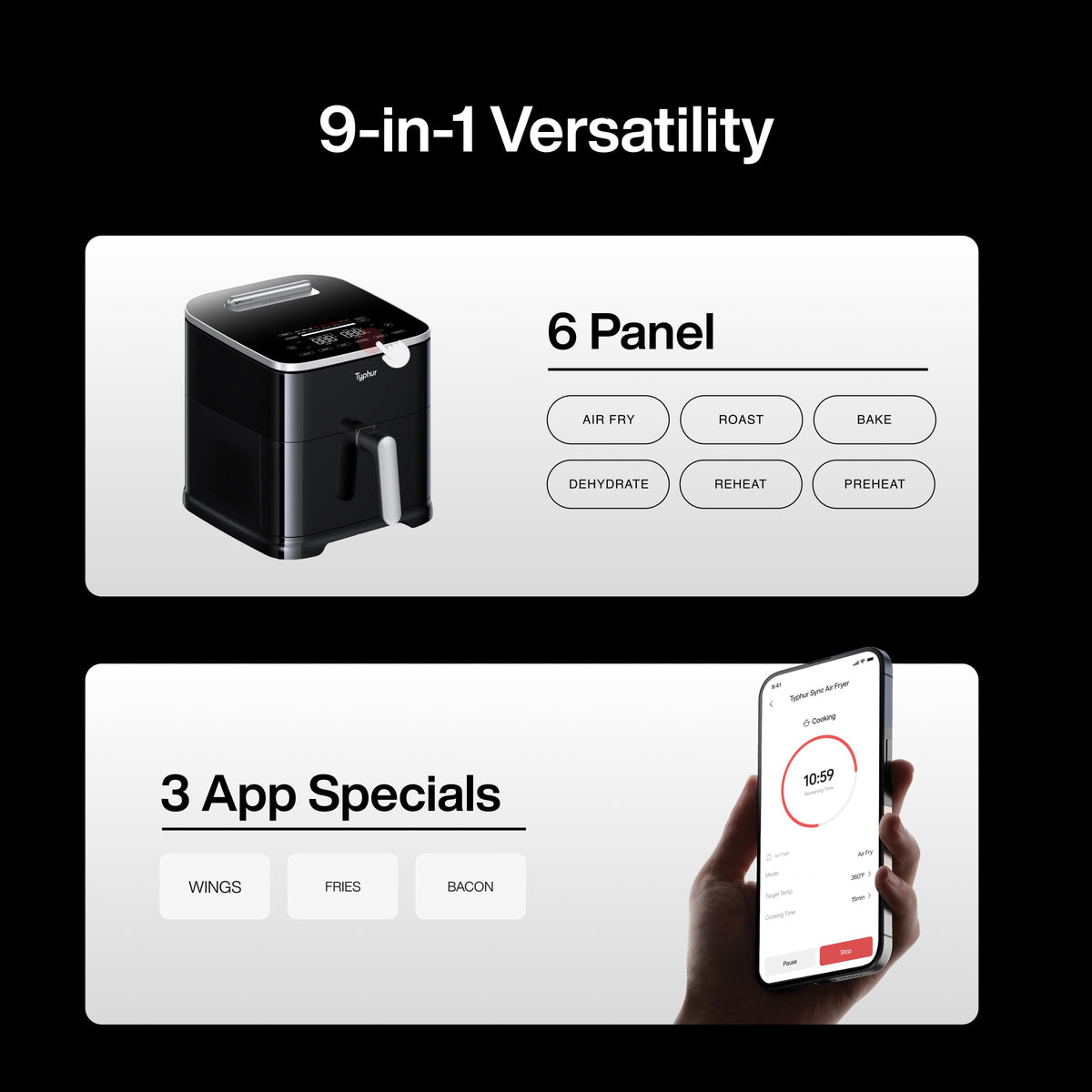 Typhur Sync 8QT AI recipe sync generates tailored cooking settings