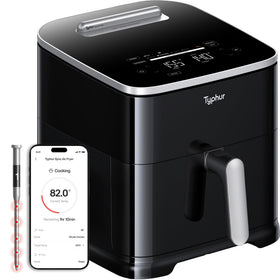 Typhur Sync 8QT front panel display showing real-time temp for precise cooking