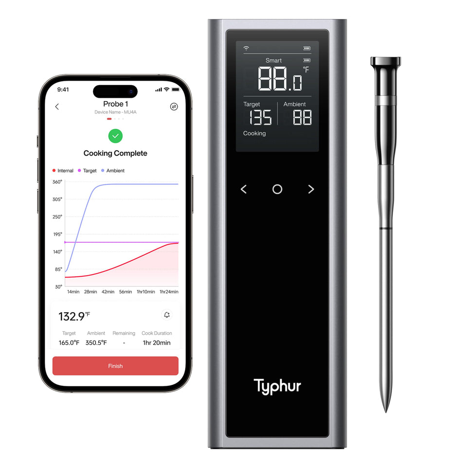 Typhur Sync One LCD display showing a clear temperature readout for easy monitoring