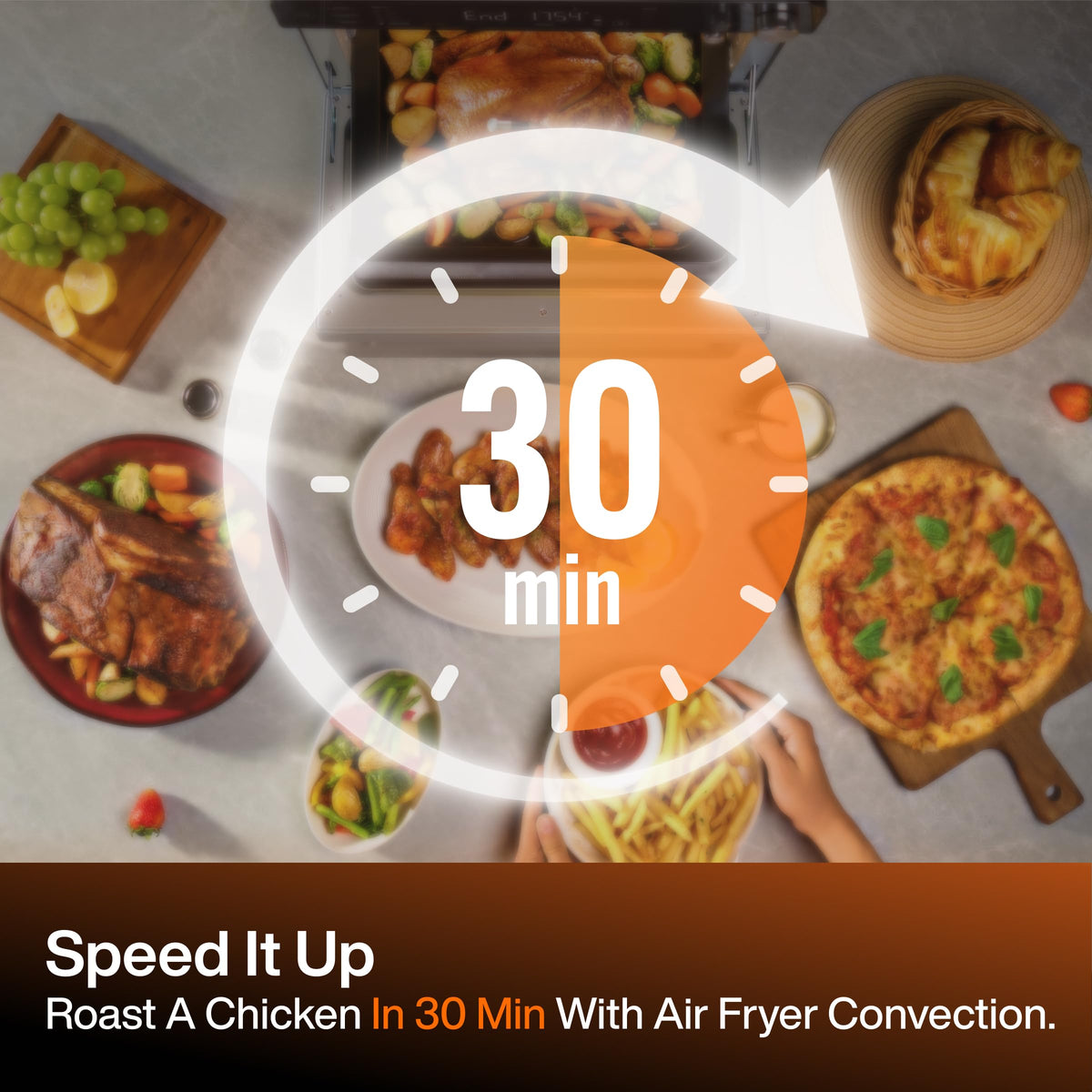 360 Turbo Convection fan in Typhur Sync Oven for even browning