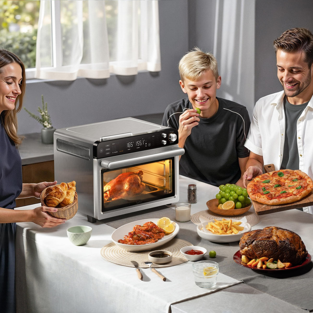 Dehydrator mode on Typhur Sync Oven with fruits and herbs