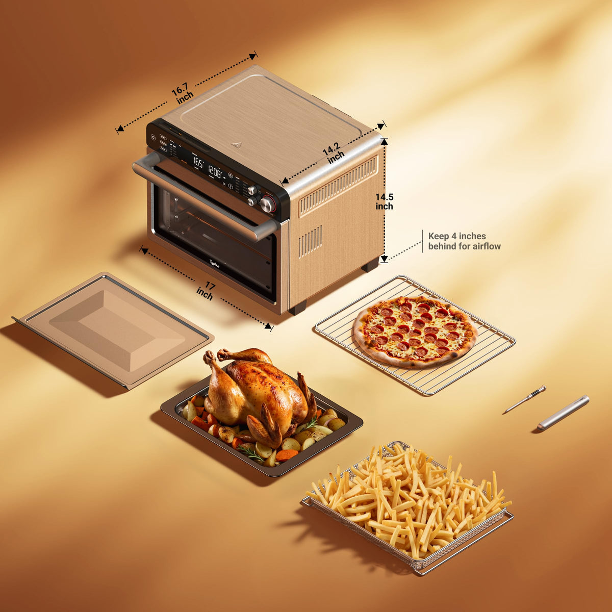 Typhur Sync Oven includes five accessories for diverse cooking tasks.