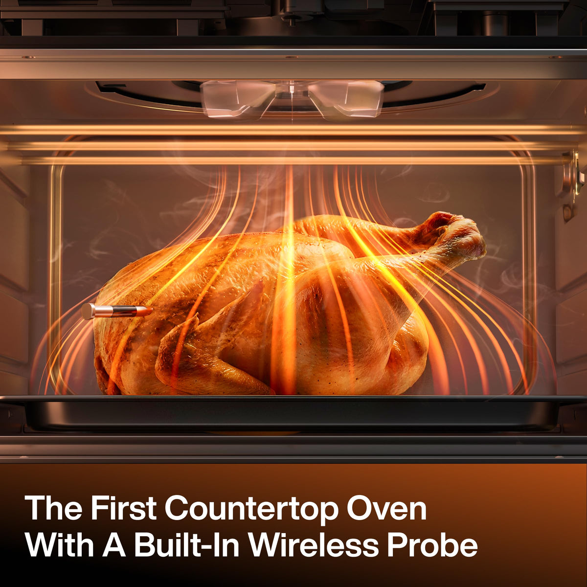 Magnetic wireless probe dock on Typhur Sync Oven for fast charging and storage