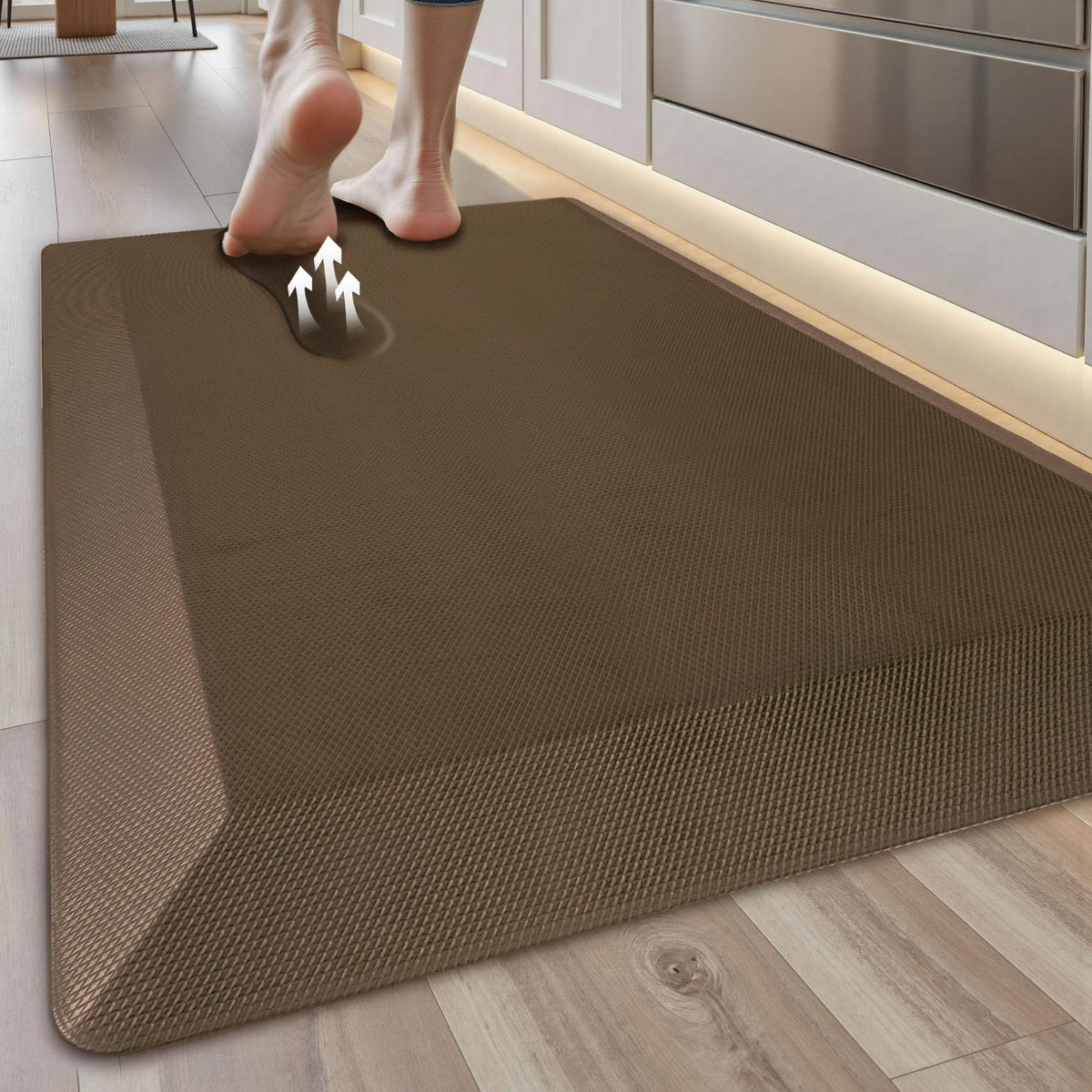 Tyrot 9-10 inch anti-fatigue kitchen mat provides cushioned support for long kitchen tasks