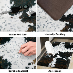 Tyrot mat sits in front of the sink for standing comfort