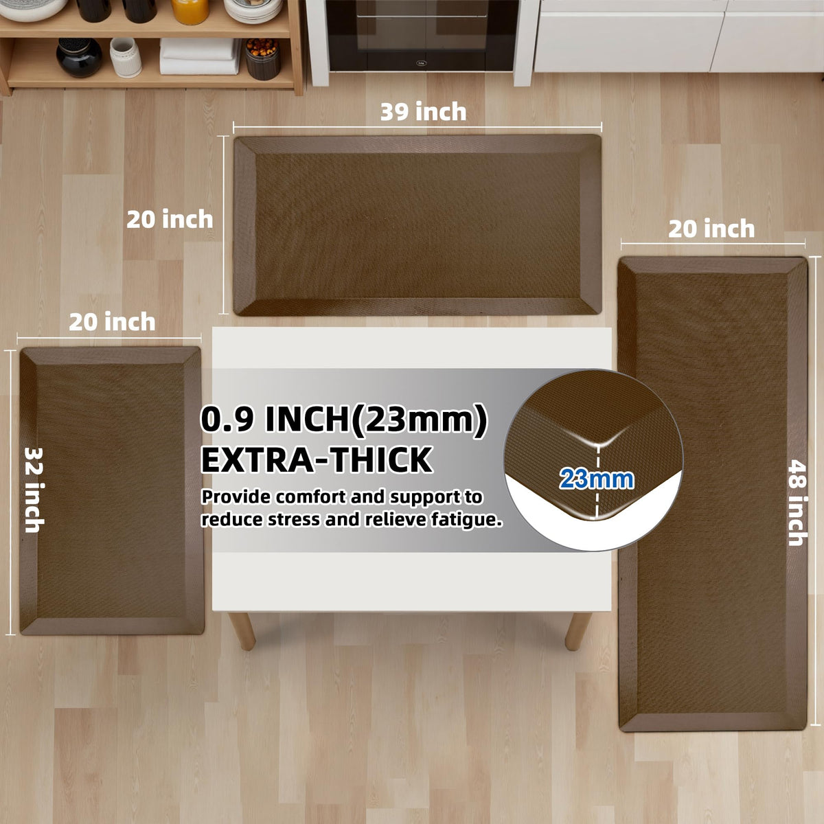 Tyrot memory foam kitchen mat provides plush comfort for standing at the counter