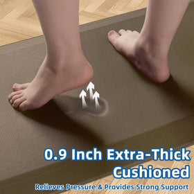 Tyrot mat with non-slip bottom enhances kitchen safety on smooth floors.