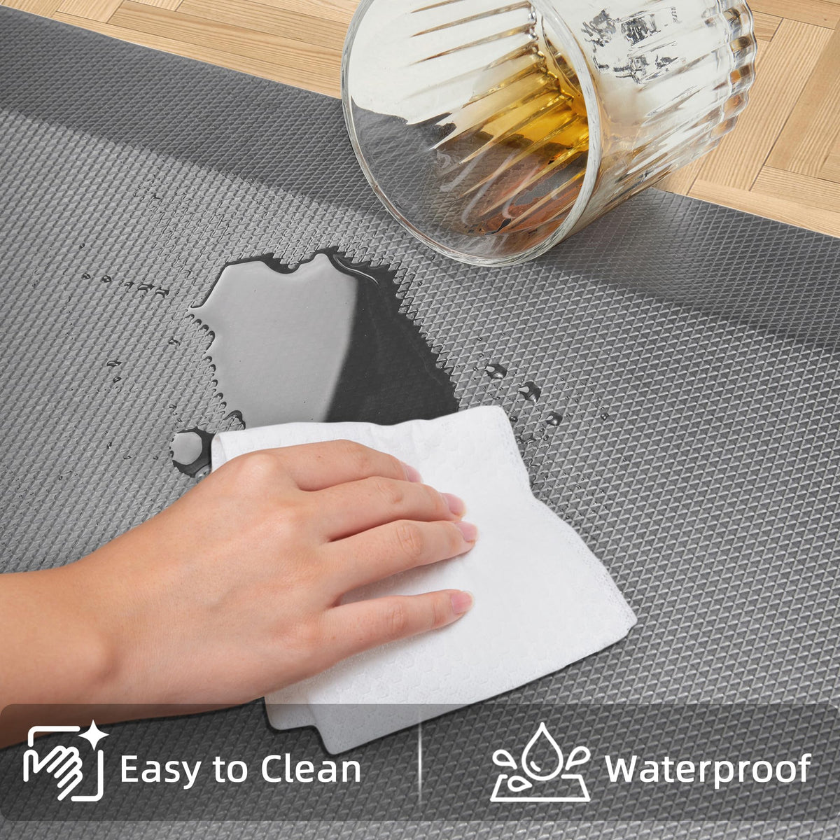 Tyrot waterproof easy-clean surface protects floors and wipes clean
