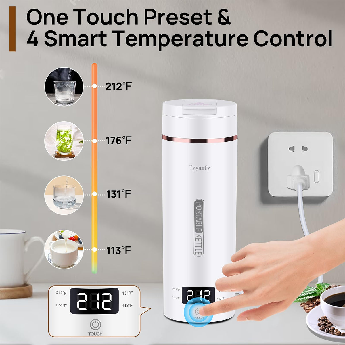Tyyaefy portable kettle compact travel bag ready for trips.