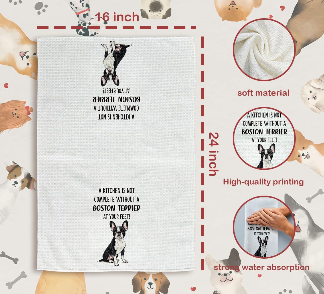 Tzhim Boston Terrier towels are machine washable for easy care