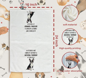 Tzhim Boston Terrier towels are machine washable for easy care