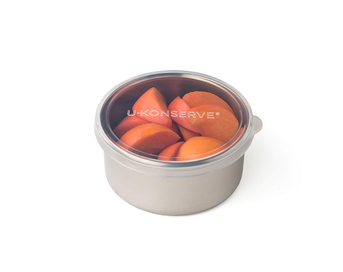 U Konserve bento box with leak-proof lid, ideal for on-the-go 9oz portions.