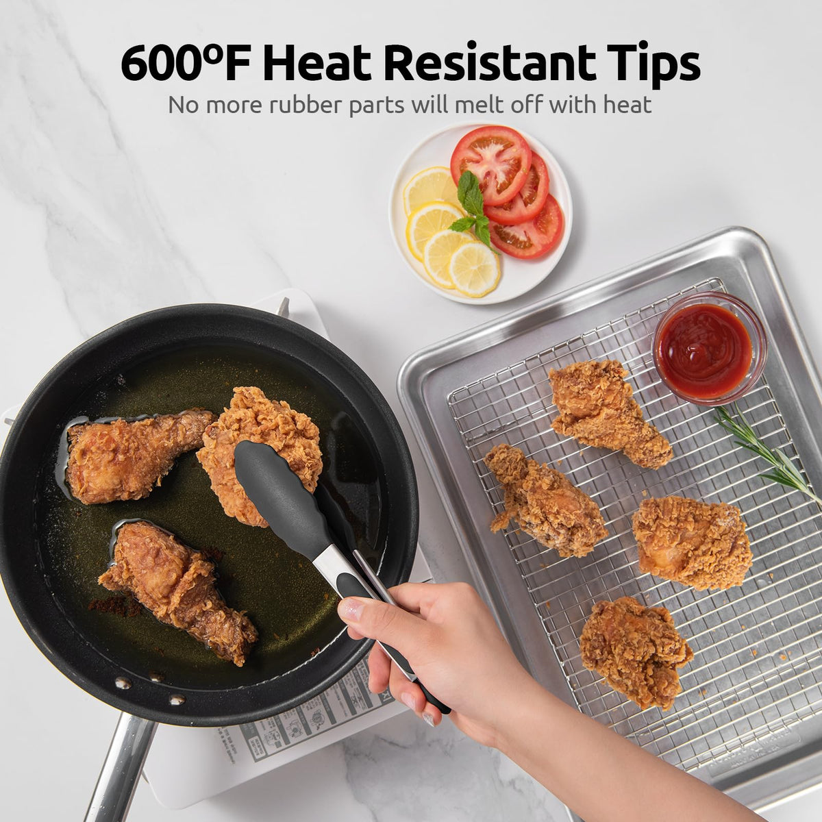 U-Taste 18/8 stainless steel handle for secure grip during cooking.