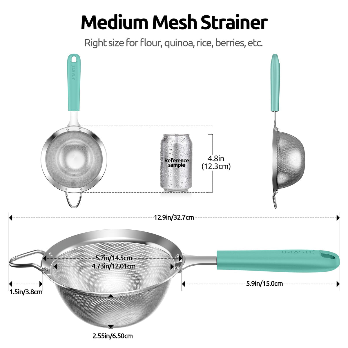 U-Taste 18-8 stainless steel body resists rust for long-term use.