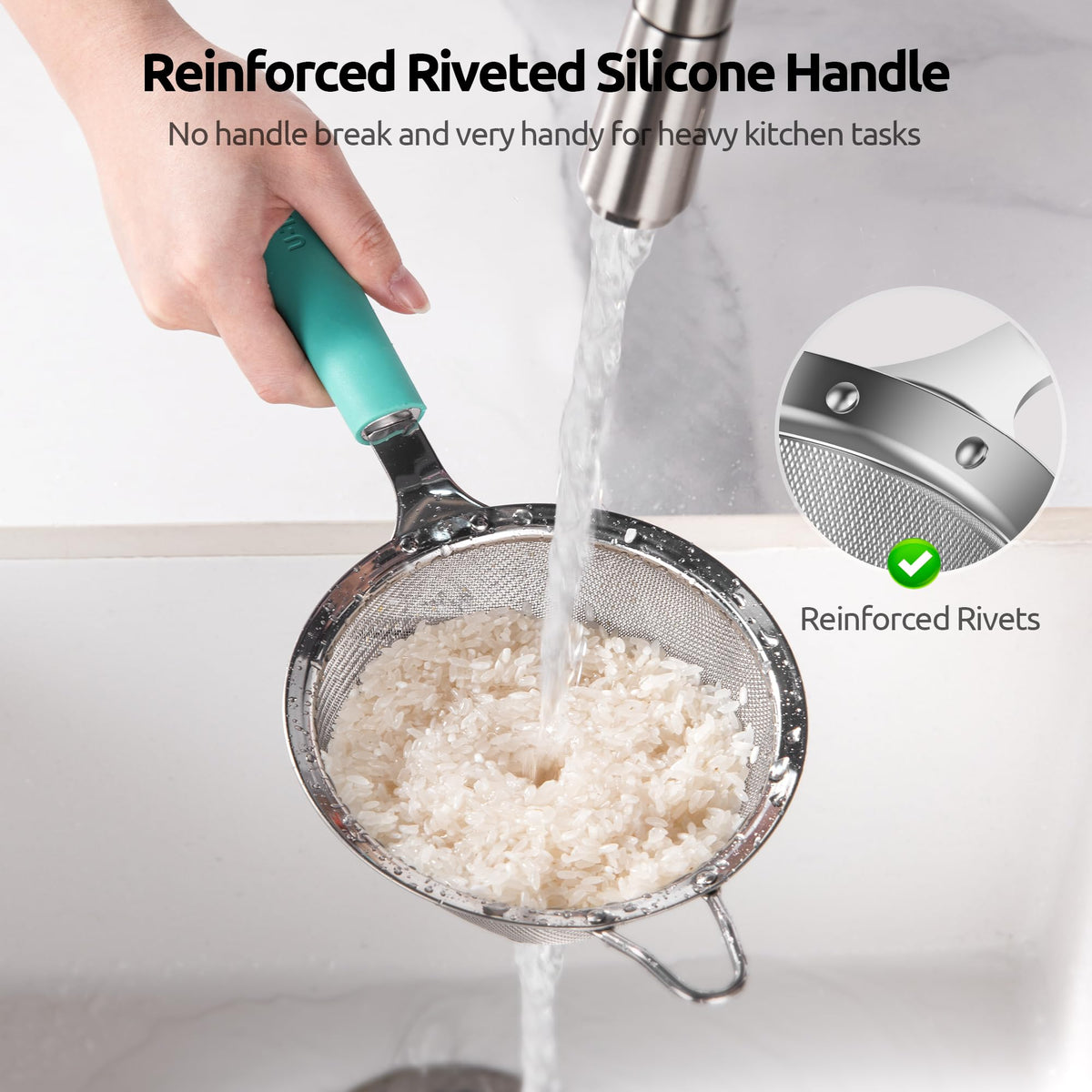 U-Taste 30-mesh screen prevents deformation during quick sifting.