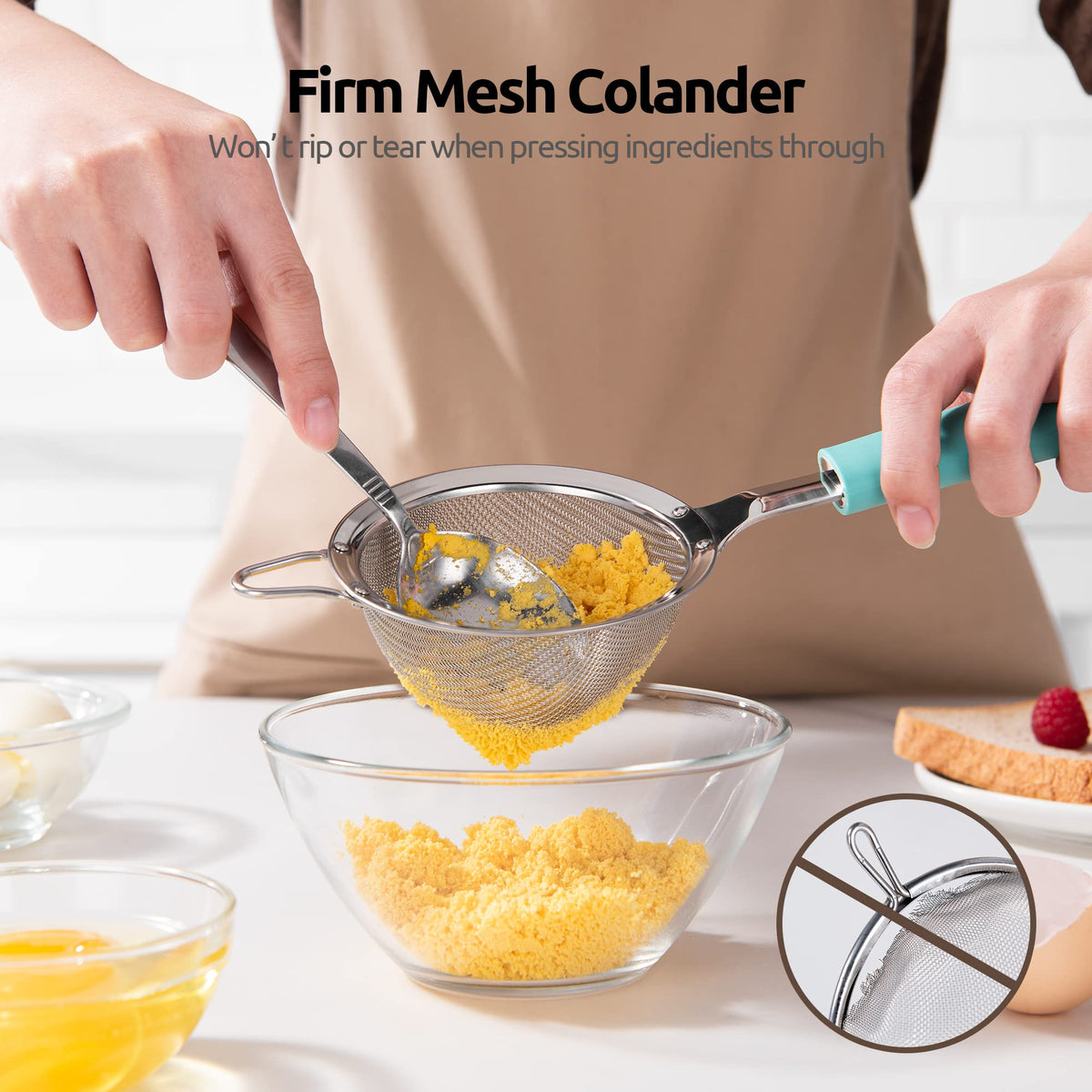 U-Taste 5.5 inch strainer ideal for flour and sugar sifting.
