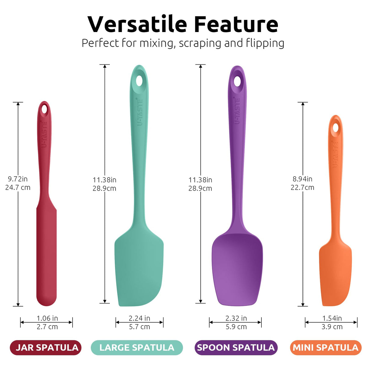 U-Taste 600°F spatula demonstrates durable, nonstick silicone for safe pan use