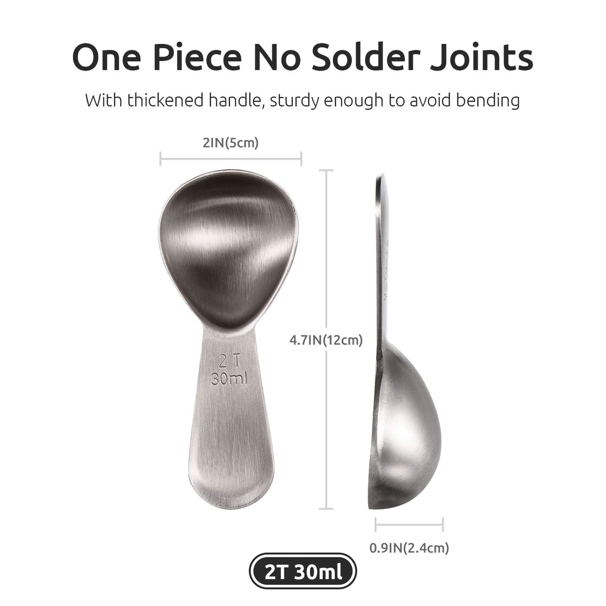 U-Taste 18/8 stainless steel scoop highlights durable construction.