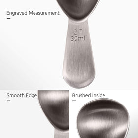 U-Taste scoop beside coffee bags demonstrates compact, nestable design.