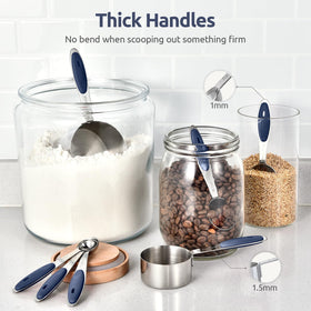 Dry ingredient spoons from U-Taste for scooping flour and sugar in midnight blue.
