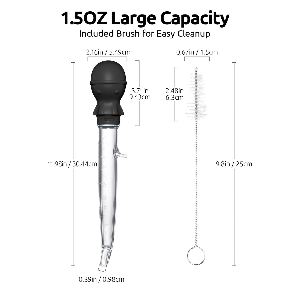 U-Taste heat resistant silicone bulb and Tritan body withstands hot juices.