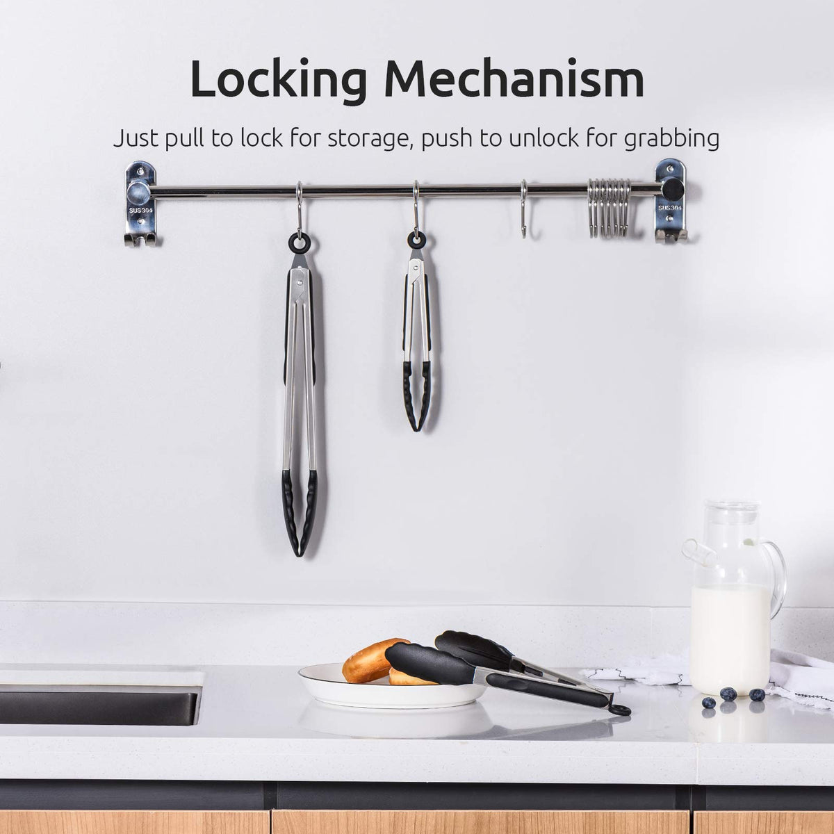 U-Taste 18/8 stainless steel handle design for durability and rust resistance.