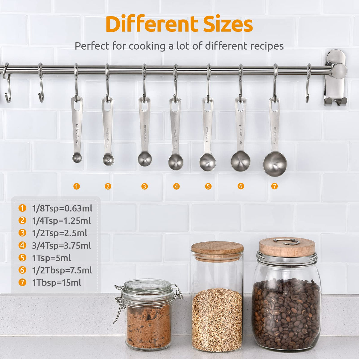 U-Taste measuring spoons showing 1/4 tsp etched marking for consistent flavoring