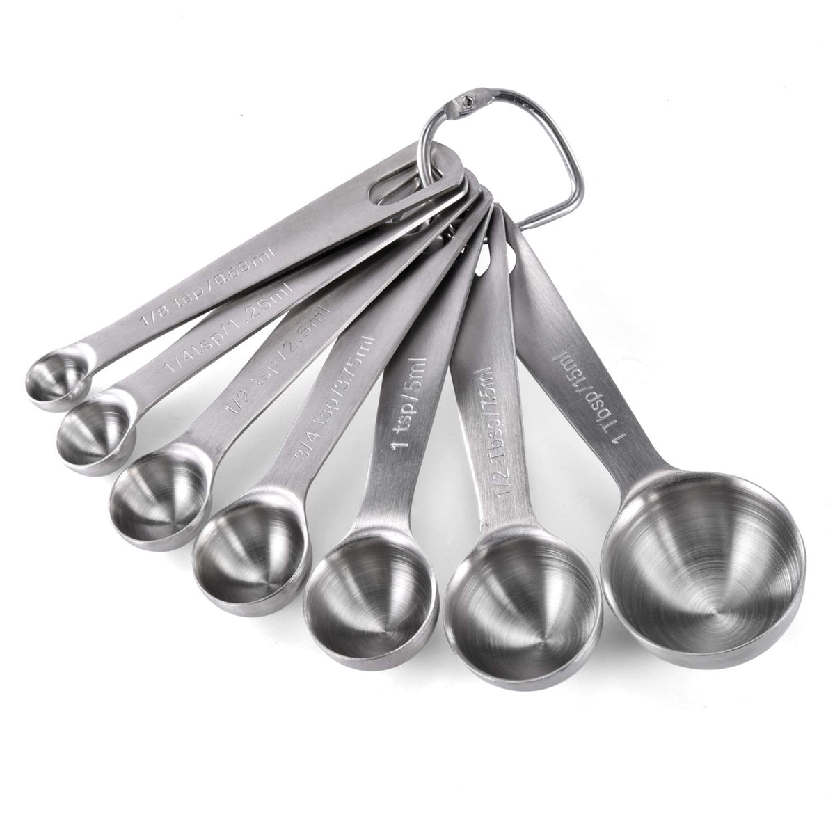 U-Taste measuring spoons with etched 1/8 tsp marking for precise seasoning