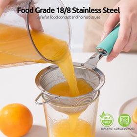 U-Taste riveted silicone-handle detail provides secure grip.