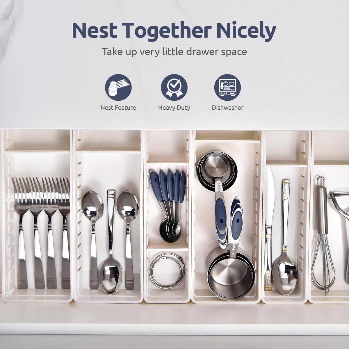 Rust-resistant 18-8 stainless steel used in U-Taste utensils.