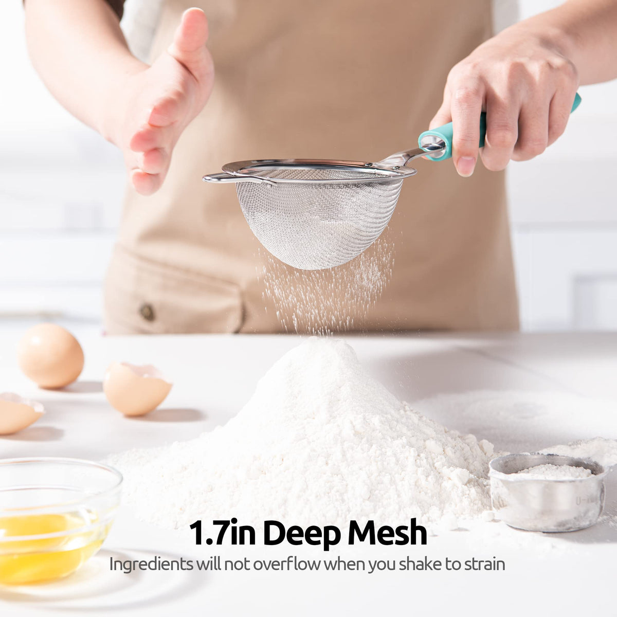 U-Taste silicone-coated handle allows comfortable use.