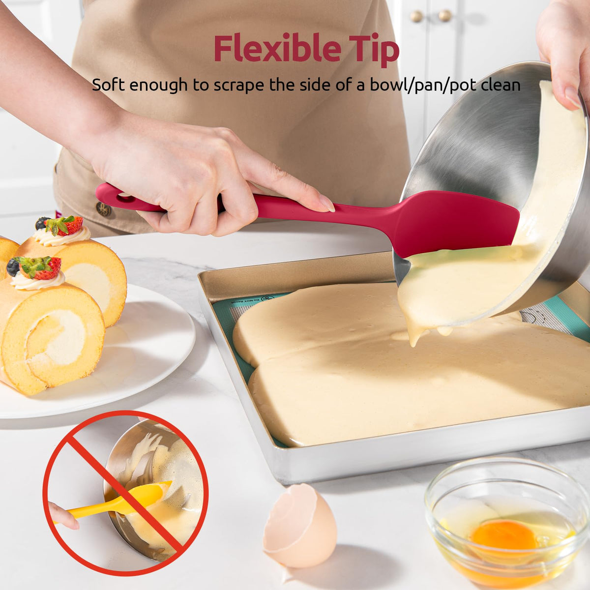 Silicone texture close-up highlighting smooth nonstick surface