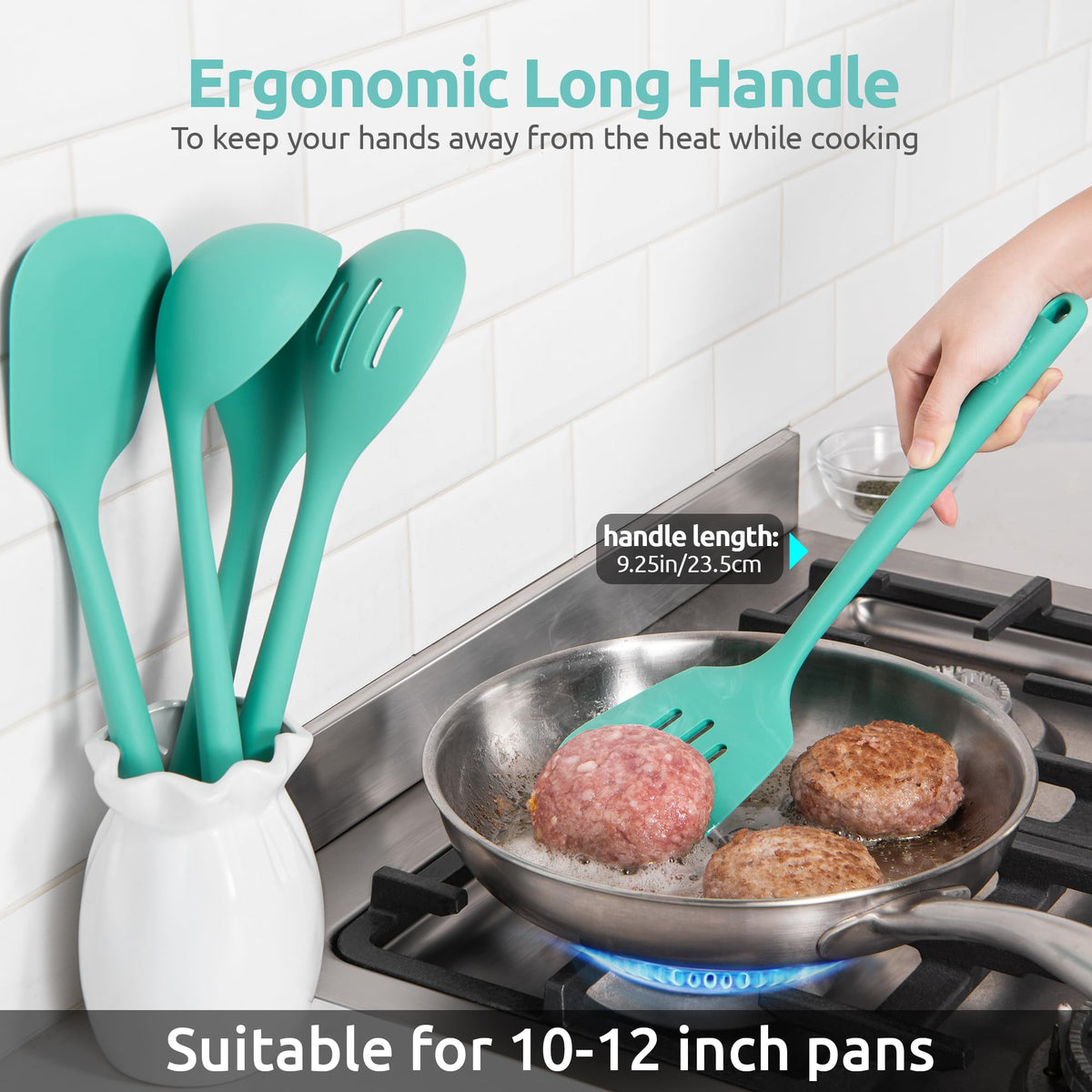U-Taste silicone tip prevents scratching non-stick cookware