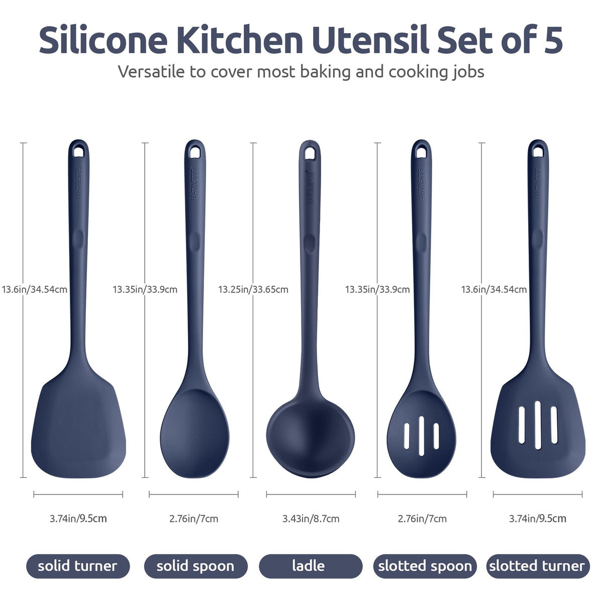 U-Taste silicone spoon for stirring and serving with heat resistance.