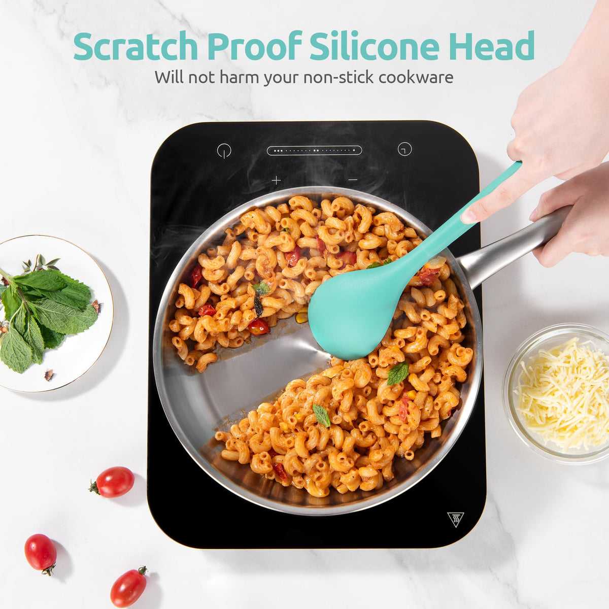 U-Taste soup ladle in aqua sky, smooth pouring action