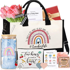 UAREHIBY tote bag from the Teacher Gift Set, durable canvas for daily use