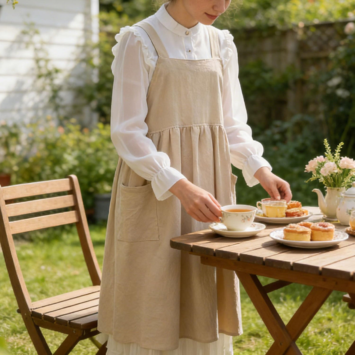Uaussi apron length and width showcase 33.3-inch length and 42-inch width